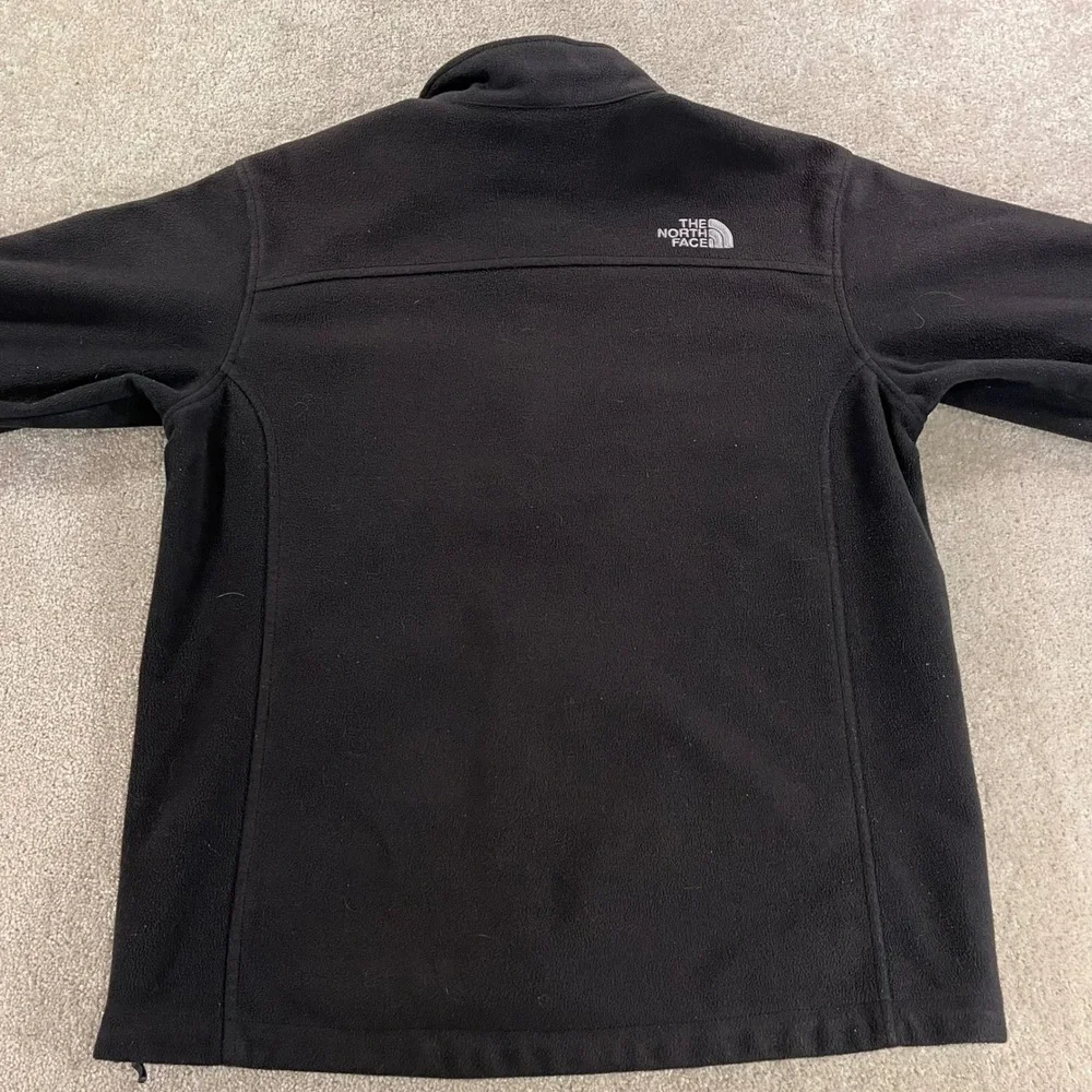 The North Face Fleece Jacket Mens Medium Black Full Zip Mock Neck Logo